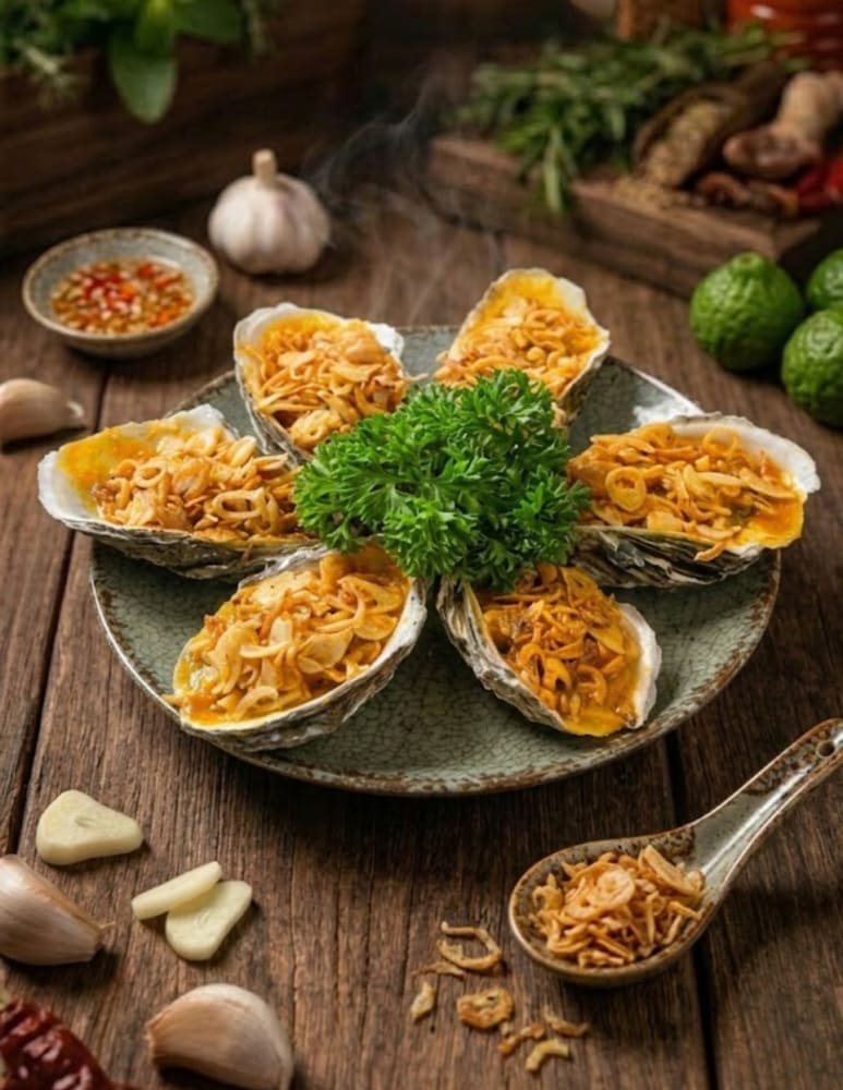 Hàu nướng mỡ hành