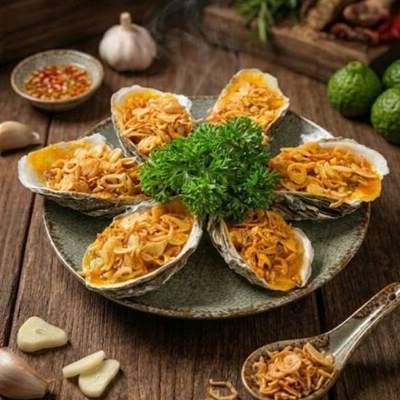 Hàu nướng mỡ hành