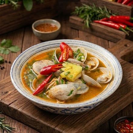 Ngao trắng hấp Thái